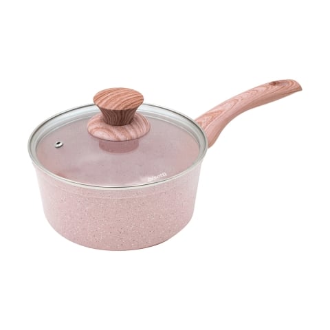 Rondelek 18cm z aluminium z pokrywką z różowego granitu Bisetti Stonerose Promocja