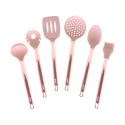 Zestaw 6 narzędzi kuchennych z różowego metalu i silikonu Bisetti Stonerose Oferta