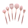 Zestaw 6 narzędzi kuchennych z różowego metalu i silikonu Bisetti Stonerose Oferta