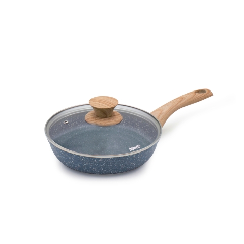 Patelnia 20cm nieprzywierająca efekt kamienia z pokrywką Pierre Gourmet Promocja