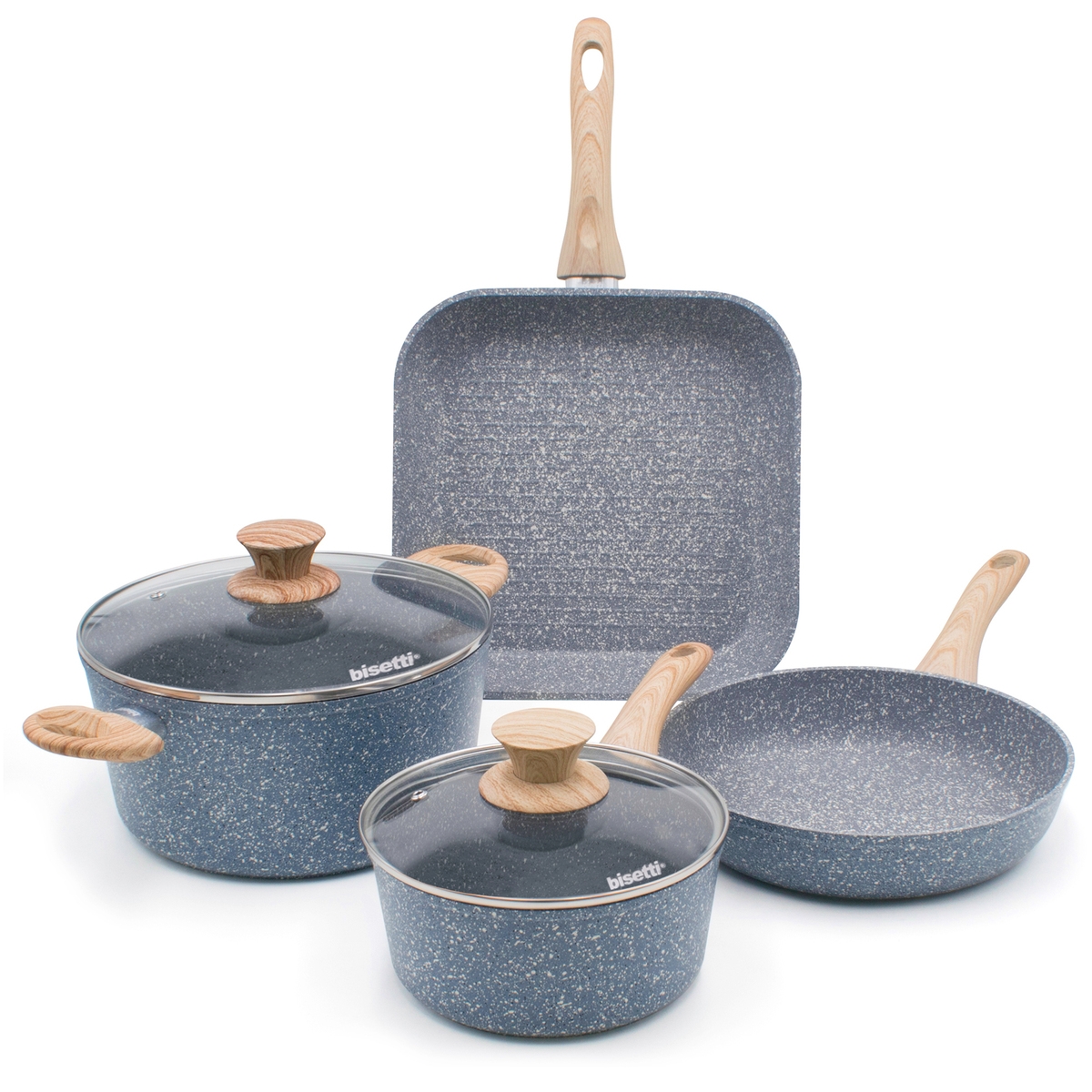 Zestaw 6 garnków z patelnią i grillową patelnią nieprzywierającą Pierre Gourmet Promocja Zestaw 6 garnków z patelnią i grillową patelnią nieprzywierającą Pierre Gourmet Promocja