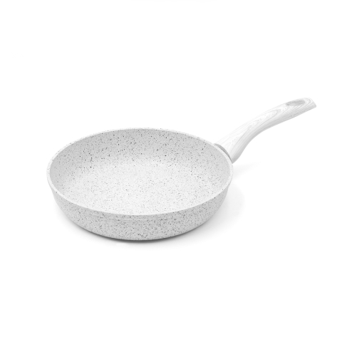 Patelnia 24 cm z aluminium nieprzywierająca z białym drewnianym uchwytem Stonewhite Promocja