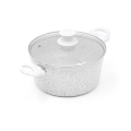 Rondel nieprzywierający 24 cm z białym drewnianym uchwytem Bisetti Stonewhite Promocja
