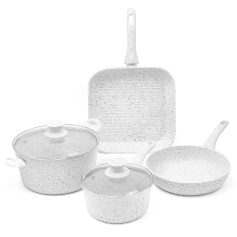 Zestaw 6-częściowy patelni z grilla aluminiowych nieprzywierających Stonewhite Promocja