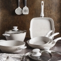 Zestaw 10-częściowy garnków i patelni aluminiowych nieprzywierających Bisetti Stonewhite Sprzedaż