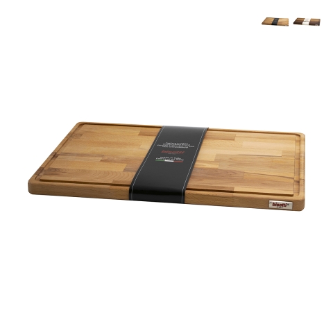 Duża deska do krojenia z drewna z rowkami na soki 50x35x2cm Bisetti Promocja