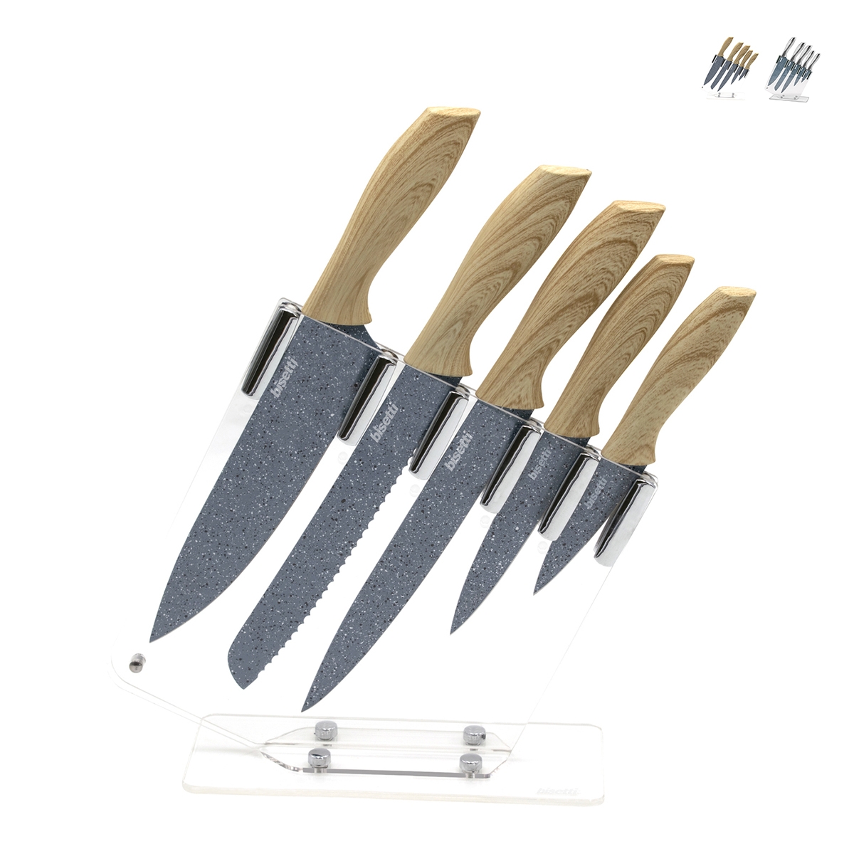 Zestaw 5 noży ze stali nierdzewnej z przezroczystym blokiem Pierre Gourmet Promocja Zestaw 5 noży ze stali nierdzewnej z przezroczystym blokiem Pierre Gourmet Promocja