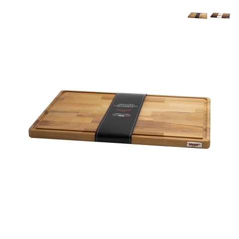 Deska do krojenia z drewna 45x30x2cm z rowkiem na soki Bisetti Promocja