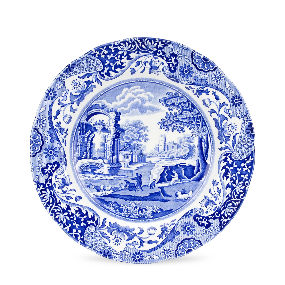 Zestaw 4 talerzy płaskich z terakoty w stylu angielskim 27x27x2cm Blue Italian Promocja Zestaw 4 talerzy płaskich z terakoty w stylu angielskim 27x27x2cm Blue Italian Promocja