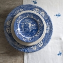 Zestaw 4 talerzy płaskich z terakoty w stylu angielskim 27x27x2cm Blue Italian Sprzedaż