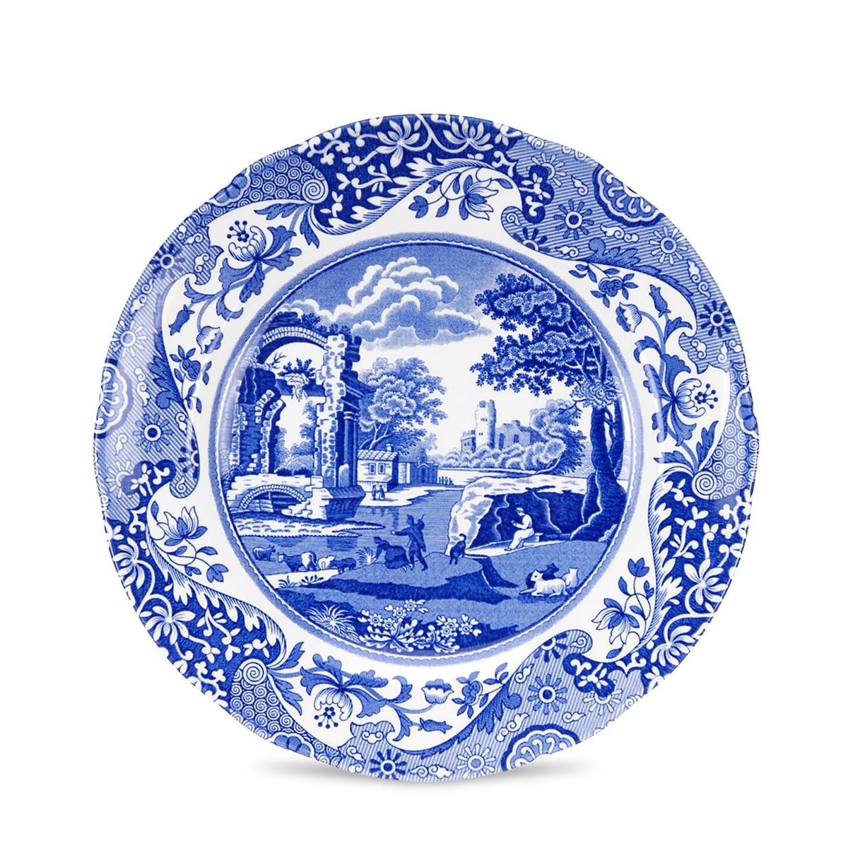 Zestaw 4 małych talerzy z terakoty w stylu angielskim 19x19x2 cm Blue Italian Promocja Zestaw 4 małych talerzy z terakoty w stylu angielskim 19x19x2 cm Blue Italian Promocja