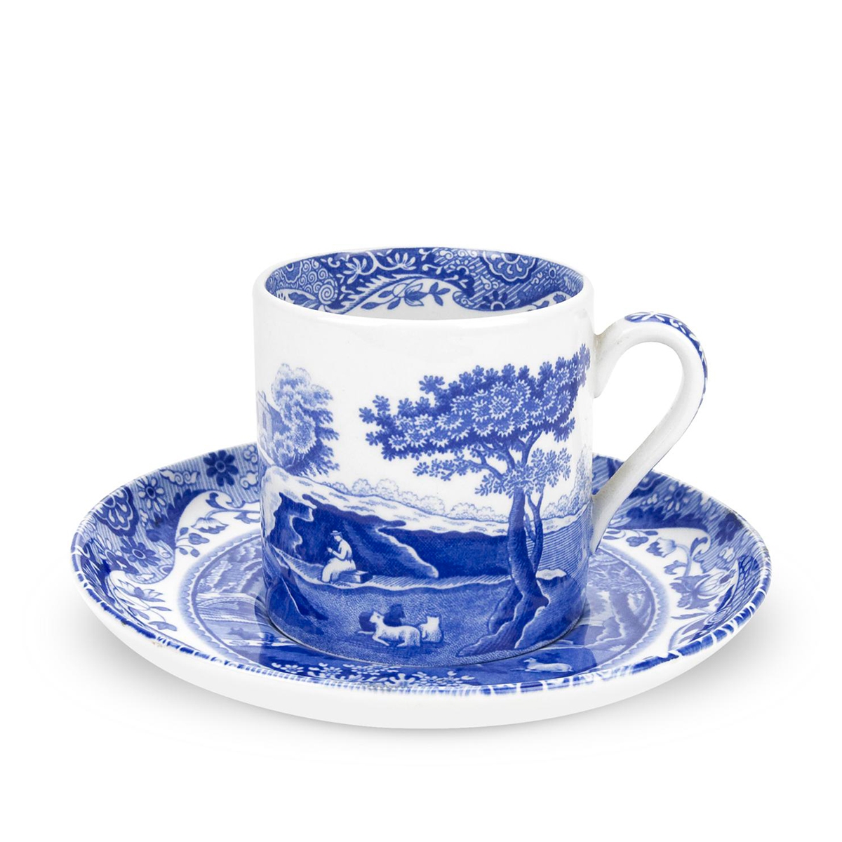 Zestaw 4 filiżanek do kawy z ozdobnym spodkiem w stylu angielskim niebieski Blue Italian Promocja Zestaw 4 filiżanek do kawy z ozdobnym spodkiem w stylu angielskim niebieski Blue Italian Promocja