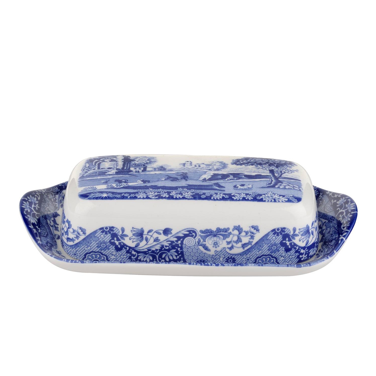 Maselniczka z dekorowanej terakoty w stylu angielskim Blue Italian Promocja Maselniczka z dekorowanej terakoty w stylu angielskim Blue Italian Promocja