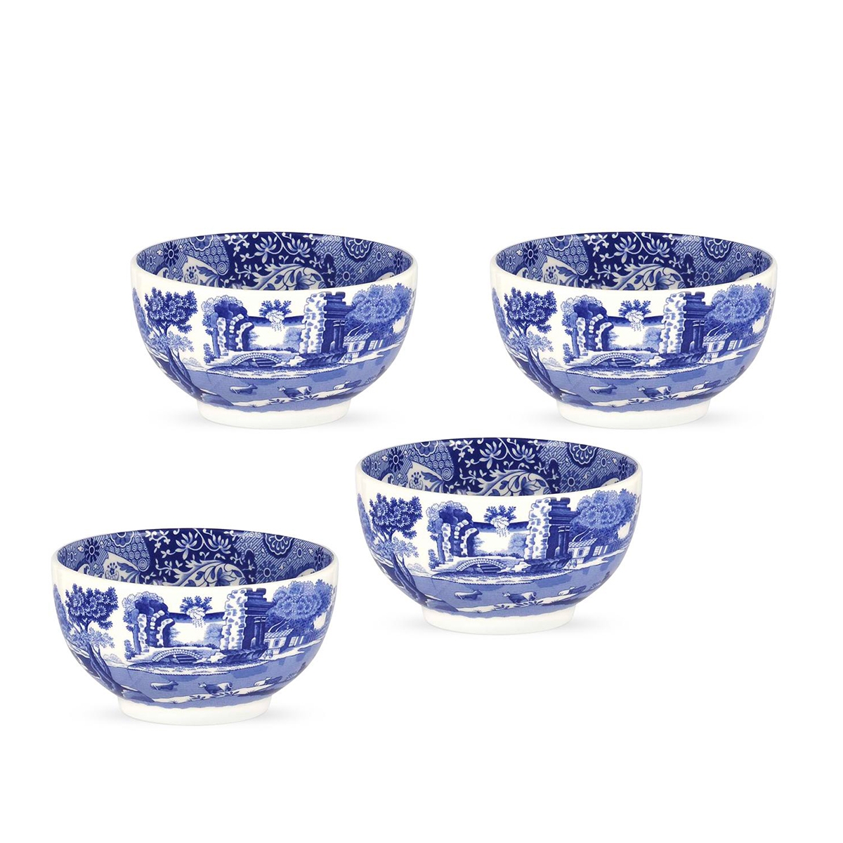 Zestaw 4 miseczek z terakoty ozdobionych w stylu angielskim Blue Italian Promocja Zestaw 4 miseczek z terakoty ozdobionych w stylu angielskim Blue Italian Promocja