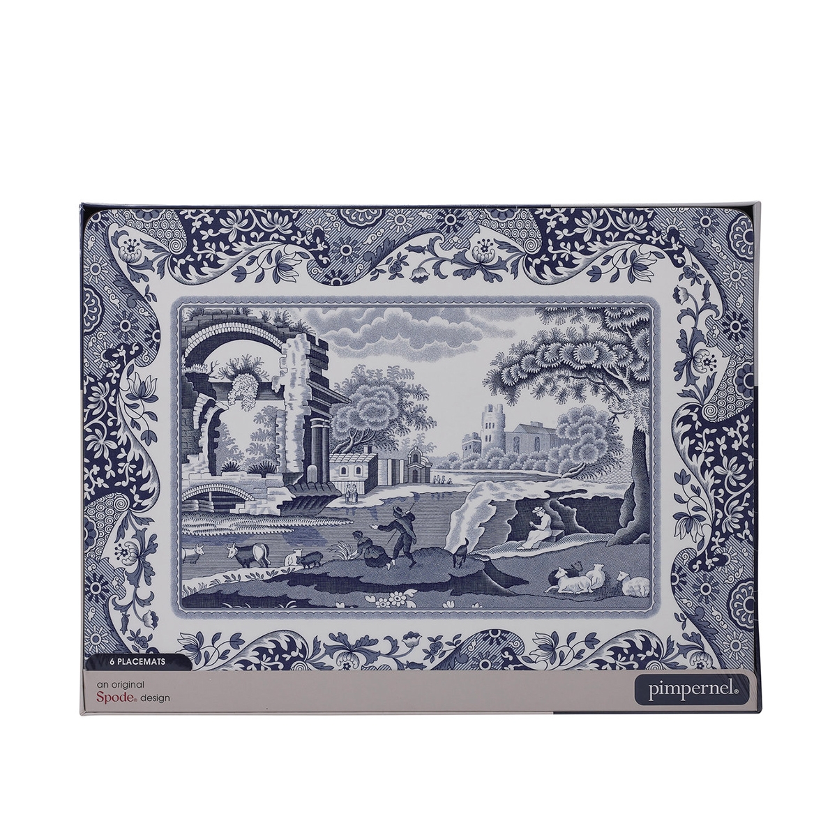 Zestaw 6 sztywnych podkładek stołowych Blue Italian, styl angielski 30,5x23 cm Promocja Zestaw 6 sztywnych podkładek stołowych Blue Italian, styl angielski 30,5x23 cm Promocja