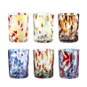 Zestaw 6 kolorowych szklanek do wody 10 cm, design Banderoles, kreatywny. Oferta