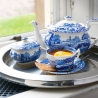 Cukiernica z pokrywką, ceramika dekorowana w stylu angielskim Blue Italian Oferta