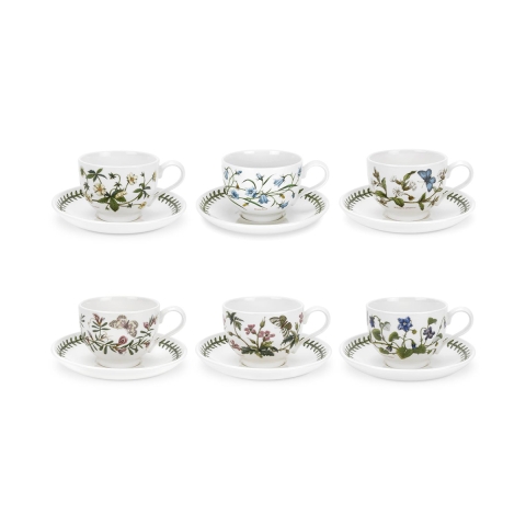 Zestaw 6 filiżanek do herbaty z porcelanowym spodkiem Portmeirion Botanic Garden Promocja