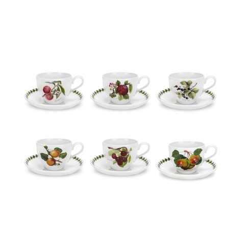 Komplet 6 filiżanek do herbaty z porcelanowym spodkiem Portmeirion Pomona Promocja
