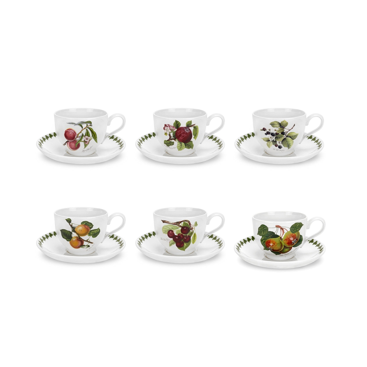 Komplet 6 filiżanek do herbaty z porcelanowym spodkiem Portmeirion Pomona Promocja Komplet 6 filiżanek do herbaty z porcelanowym spodkiem Portmeirion Pomona Promocja