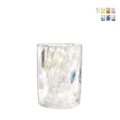 Komplet 6 szklanek do wody z kolorowego szkła do kuchni i restauracji, 10 cm, Murrine Promocja