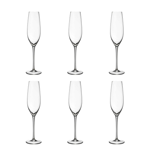 Zestaw 6 kieliszków do prosecco flûte, szkło, design kropla 25 cm Sinfonia Promocja