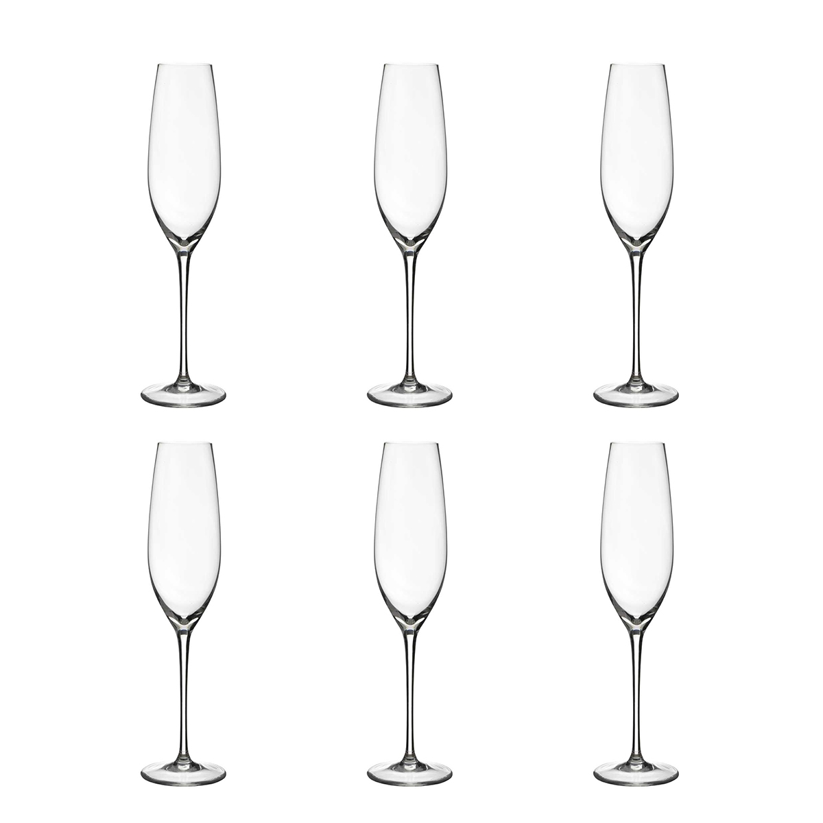 Zestaw 6 kieliszków do prosecco flûte, szkło, design kropla 25 cm Sinfonia Promocja Zestaw 6 kieliszków do prosecco flûte, szkło, design kropla 25 cm Sinfonia Promocja