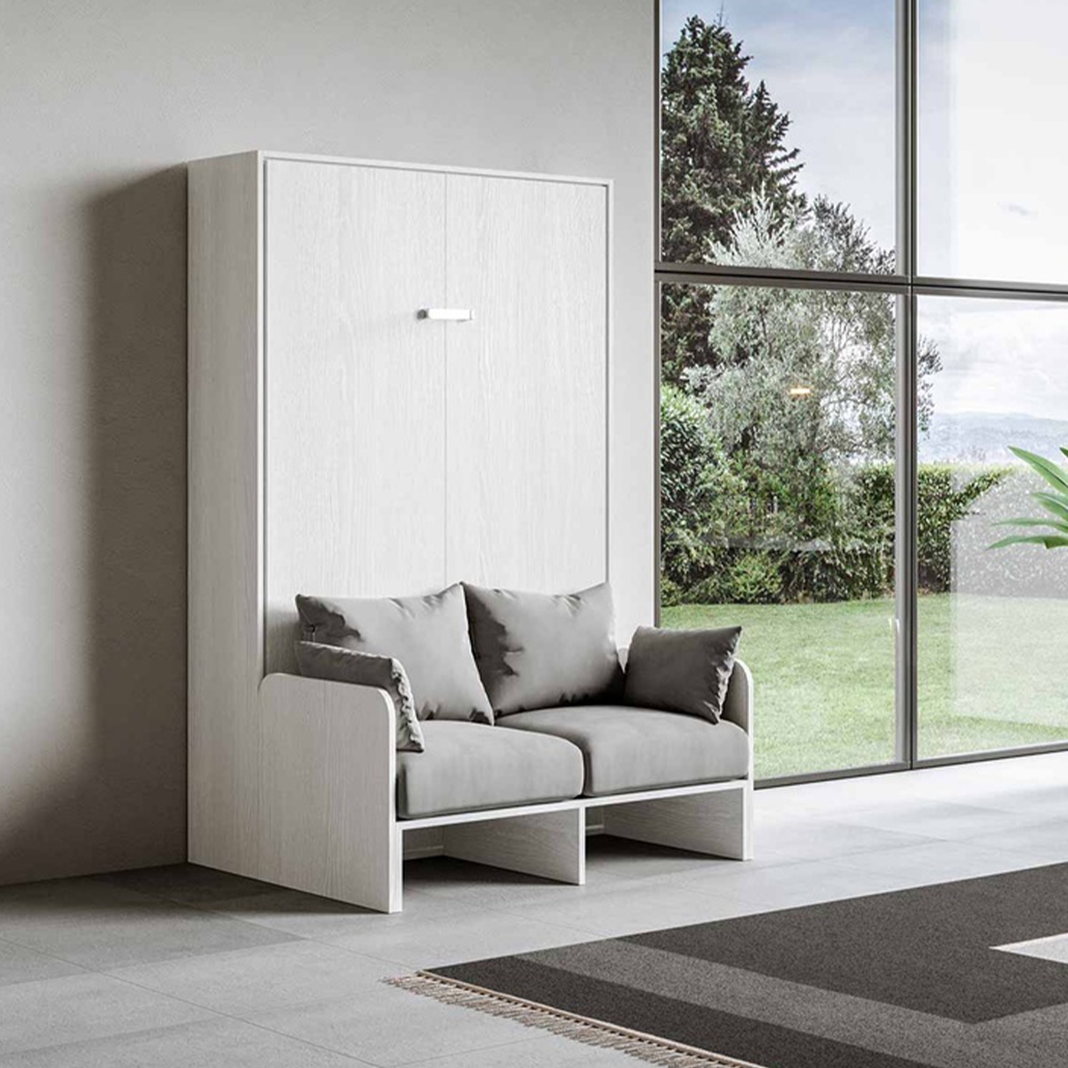 Łóżko chowane francuskie 140x190 cm z tapicerowaną sofą Sofà Kentaro Promocja Łóżko chowane francuskie 140x190 cm z tapicerowaną sofą Sofà Kentaro Promocja
