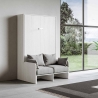 Łóżko chowane francuskie 140x190 cm z tapicerowaną sofą Sofà Kentaro Promocja