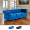 Sofa Chesterfield z aksamitu, 3-osobowy, styl klasyczny vintage, Norwich Promocja