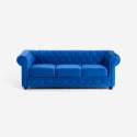 Sofa Chesterfield z aksamitu, 3-osobowy, styl klasyczny vintage, Norwich Sprzedaż