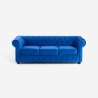 Sofa Chesterfield z aksamitu, 3-osobowy, styl klasyczny vintage, Norwich Sprzedaż