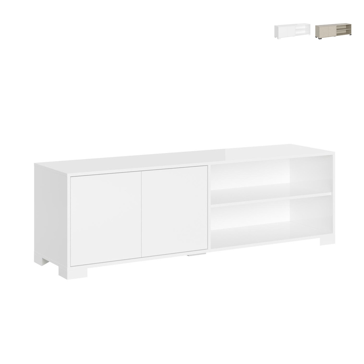 Nowoczesna szafka RTV Lumina z otwartą wnęką i półkami 150x40x40 Promocja Nowoczesna szafka RTV Lumina z otwartą wnęką i półkami 150x40x40 Promocja