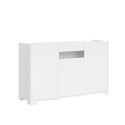 Nowoczesna komoda 3-drzwiowa z przyciemnianym szkłem 130x40x81 Riflesso Rabaty