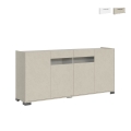 Nowoczesna komoda 4-drzwiowa z przydymionym szkłem 172x40x81 Riflesso Promocja