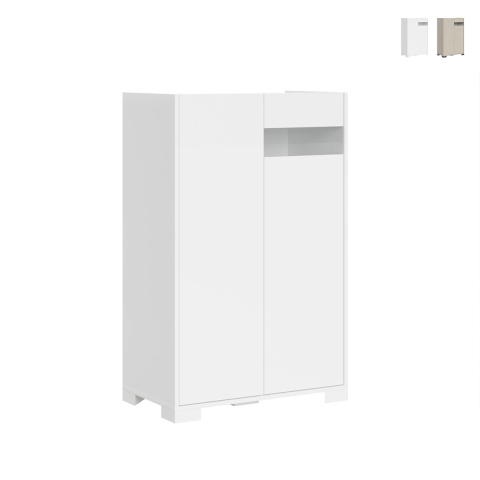 Wysoka komoda 2-drzwiowa nowoczesna oszczędzająca miejsce 70x35x110 Riflesso Promocja