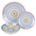 Zestaw 18-częściowy porcelanowy zestaw stołowy z dekoracyjnymi talerzami w stylu egzotycznym Casablanca Sprzedaż