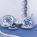 Zestaw naczyń stołowych 18 sztuk w stylu orientalnym japońskim The Blue Model