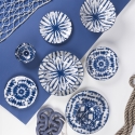 Zestaw naczyń stołowych 18 sztuk w stylu orientalnym japońskim The Blue Sprzedaż