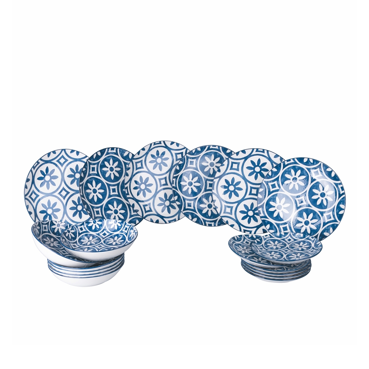 Zestaw naczyń stołowych 18 sztuk design śródziemnomorski porcelana Paxos Promocja Zestaw naczyń stołowych 18 sztuk design śródziemnomorski porcelana Paxos Promocja