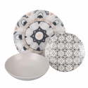 Zestaw naczyń z porcelany 18 sztuk w stylu boho Bohémienne Oferta