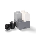 Zestaw 4 pojemników czarno-biało-szaro LEGO Storage Brick Multi Pack Promocja