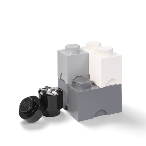 Zestaw 4 pojemników czarno-biało-szaro LEGO Storage Brick Multi Pack Promocja