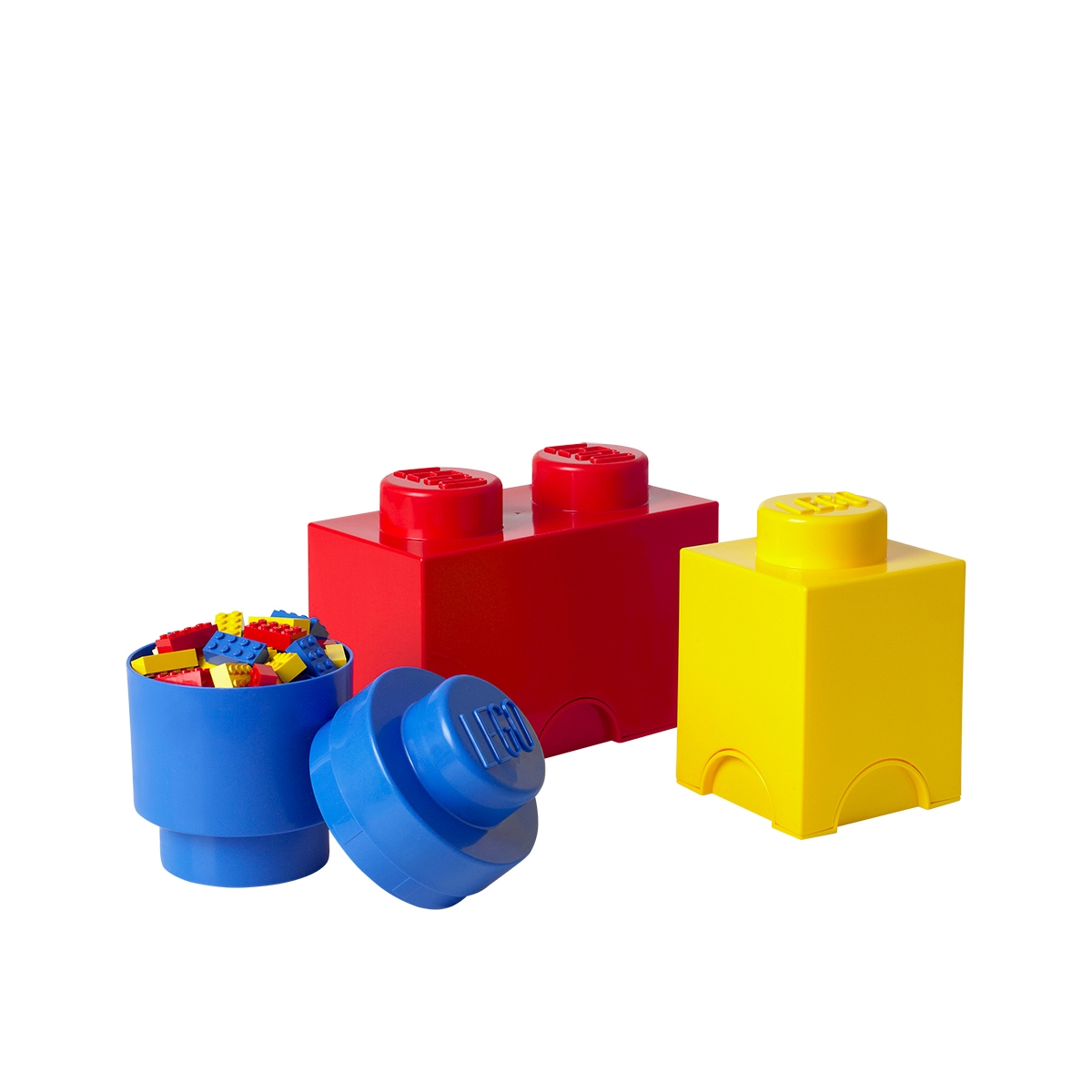 Zestaw 3 pojemników niebieski czerwony żółty LEGO Storage Brick Multi Pack Promocja Zestaw 3 pojemników niebieski czerwony żółty LEGO Storage Brick Multi Pack Promocja