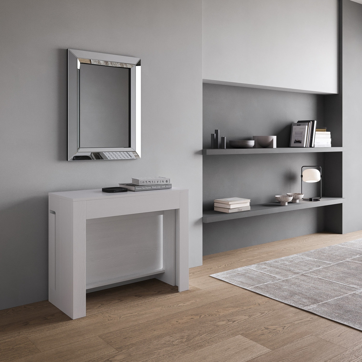Rozkładana konsola biała do jadalni i kuchni 90x42-302 Evolve Promocja Rozkładana konsola biała do jadalni i kuchni 90x42-302 Evolve Promocja