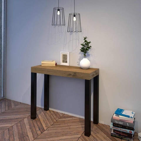 Konsola rozkładana w stylu industrialnym z drewna 90x40-196 Everyday Small Promocja