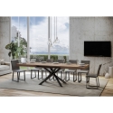 Stół rozkładany w stylu industrialnym, antracytowy, drewno 90x180-440 Famas Oferta