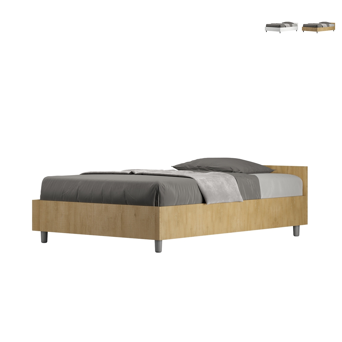 Łóżko półtoramiejscowe z pojemnikiem, nowoczesny design, 120x190cm Nuamo Promocja Łóżko półtoramiejscowe z pojemnikiem, nowoczesny design, 120x190cm Nuamo Promocja