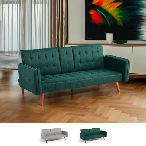 Rozkładana sofa dwuosobowa z uchylnymi oparciami i podłokietnikiem na napoje Ember Promocja