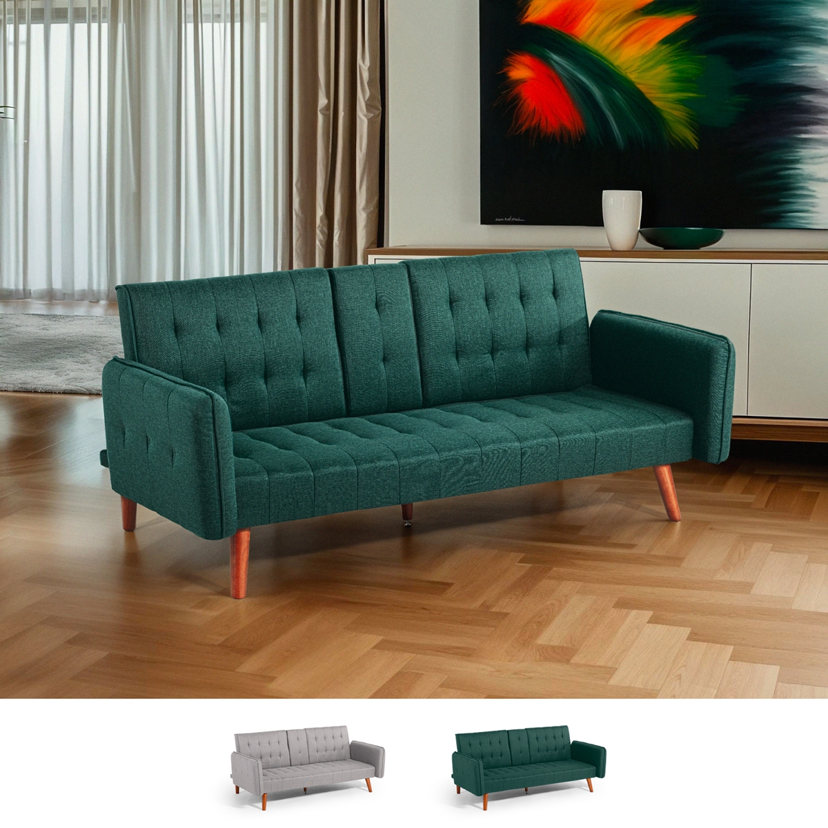 Rozkładana sofa dwuosobowa z uchylnymi oparciami i podłokietnikiem na napoje Ember Promocja Rozkładana sofa dwuosobowa z uchylnymi oparciami i podłokietnikiem na napoje Ember Promocja